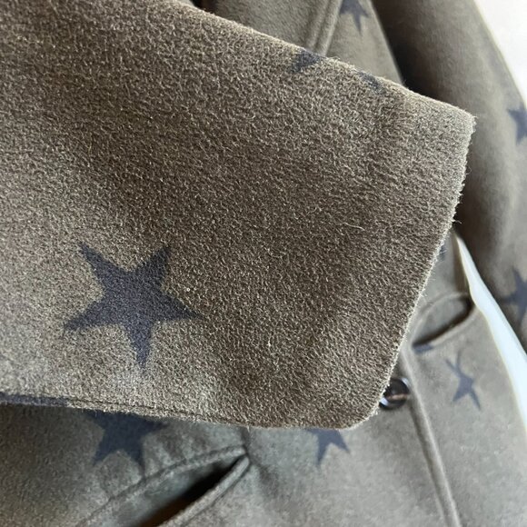 Avec Les Filles Forest Green & Black Star Print Raglan Coat XS - Picture 7 of 11